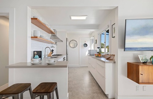 Summerland Apartment | Summerland Beach Views, Relaxing Outdoor Patio, Elevated Interior Style