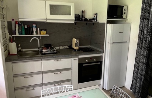 Anse des Rochers Apartment | Superb Studio "Lespiedsdansleau" 34 m2 garden level, sea view 2/3 persons