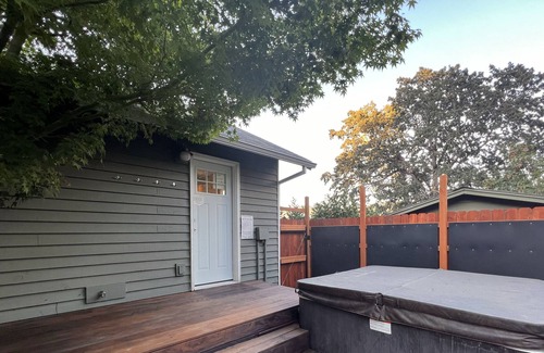 Hood River House | Sweeping views of the Columbia from the front, with hot tub in the back!