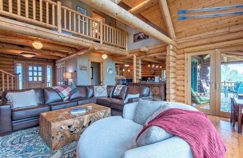 Driggs House | Teton Dreams Log Cabin with Teton Views & Hot Tub