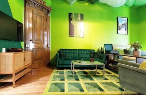 Central Park South Apartment | The Green Room: 70s Groove Themed Studio