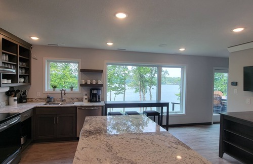 Nevis House | The Lookout on Lake Belle Taine ~ Luxury, Hot Tub, Sleeps 16, Lake & Trail Front