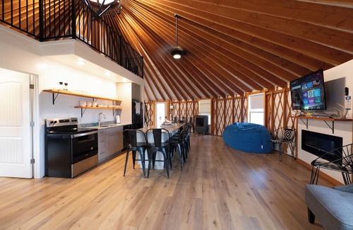 Garden City RV Rental | The Ute Yurt - Rustic charm, modern comfort. Sleeps 12.
