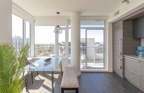 Downtown Victoria Condo | The Vista-Views from 15th Floor, Work Desk and AC