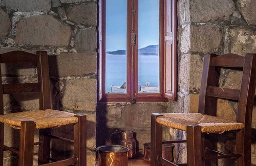 Adamas House | The windmill in Milos' port - with sea view