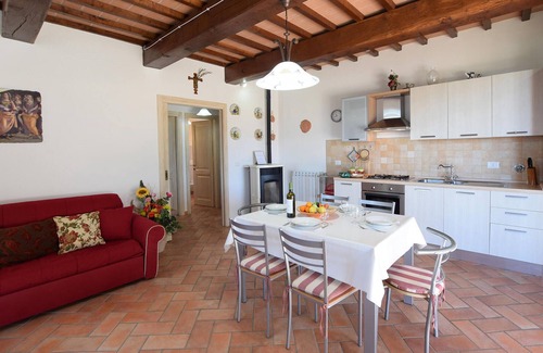 Monte Santa Maria Tiberina House | This pretty vacation home welcomes you with a sweeping view of the countryside.