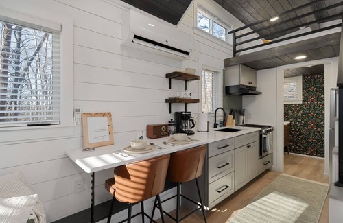 Laurelville House | Tiny Home fire pit + hot tub + community game room