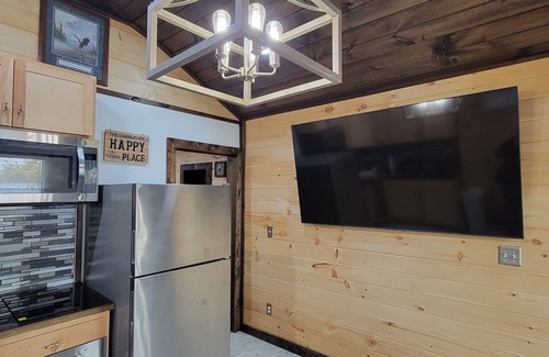 Tiptonville Cabin | Tiny house on the lake With a seventy five inch t v free internet walk shower