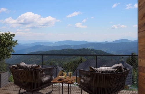 Albeck House | Tomtegl-Bergchalet No.8 mit Privatsauna, Infinitypool, Kamin, Fitnessraum, 1500m Seehöhe