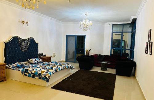 Ajman Apartment | Tranquil Haven King Bed Ensuite Fully Furnished Bedroom