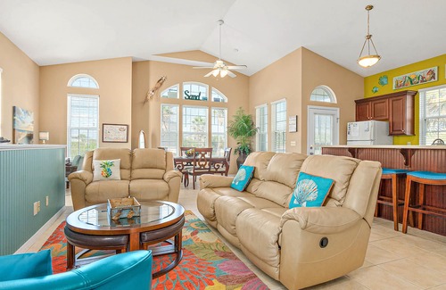 St. Augustine Beach House | Two-level home with partial ocean view, balcony, WiFi, & W/D - walk to the beach