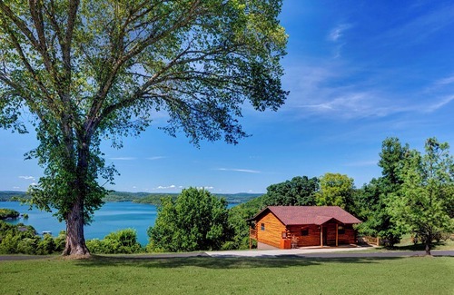 Sylvan Shores Cabin | Two Story Beaver Lake Cabin, Mountain Top lakeview with dock & SPECTACULAR VIEW!