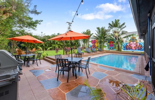 Pompano Beach Villa | Unique super cozy,Bohemian Paradise with Heated Pool and positive energy