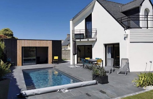 Sibiril House | Villa LES TAMARIS pool 4 bed sea beach