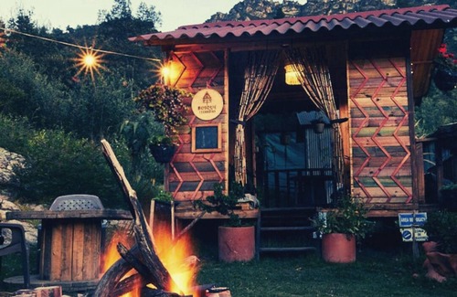 Sutatausa House | VW Combi in the forest with mountain view