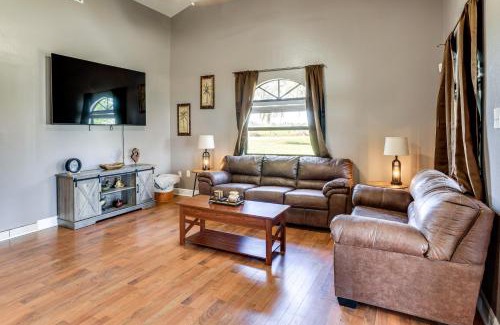 Placid Lakes House | Walk to Lake Placid Family Home with BBQ and Bar Area