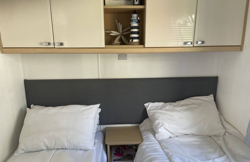 Hamworthy House | Water Lily lovely dog friendly caravan on Rockley Park, Poole Harbour + Sea View