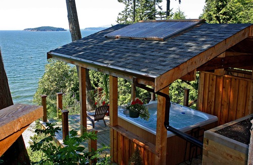 Davis Bay House | Waterfront, Hot Tub, Private Beach, Views, Huge Deck