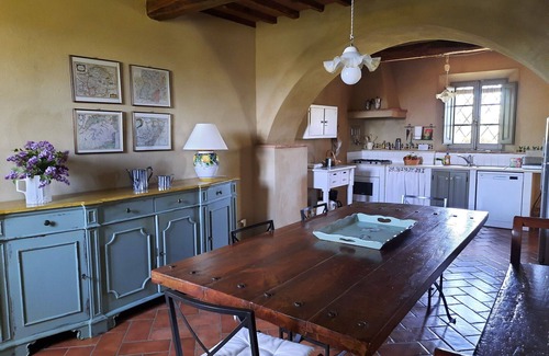 San Giovanni d'Asso Villa | Wonderful private villa with A/C, WIFI, private pool, TV, patio, panoramic view, close to Montalcino