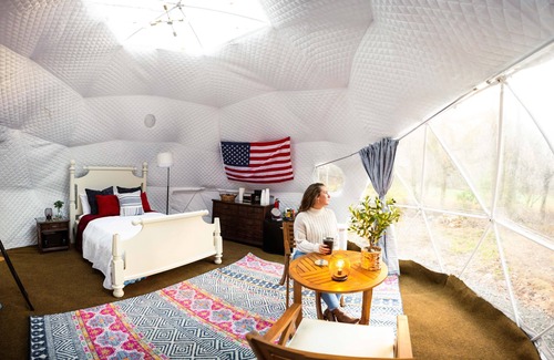 Brevard Apartment | Yurt Experience - Hot Tub - Creekside - Private Pond-