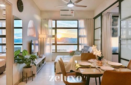 Downtown Kota Kinabalu Apartment | Zeluxo #JQ02 Jesselton Quay Tower 2 Level 10-2 BR 1 Bath, Seaview