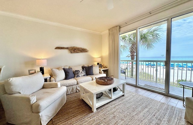 1st Floor! GULF FRONT @ CELADON BEACH ~2 Private Parking Spaces ~ FREE Beach Chair Service!
