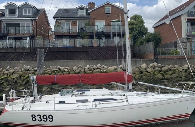 A Private Yacht in Port Hamble Marina with beautiful waterside surroundings