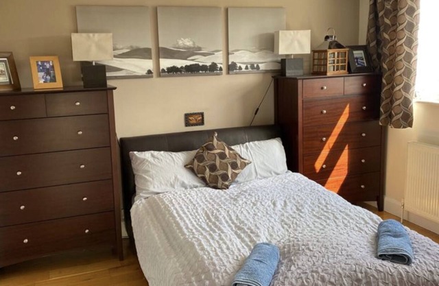 A very clean and very well presented doable room with nice view .