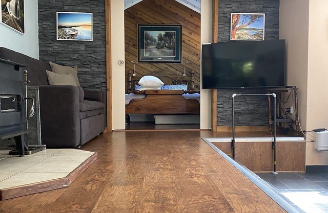 Across the street from the lake