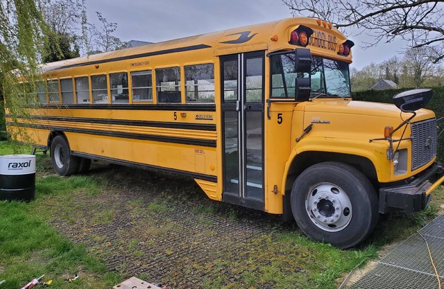 An unusual night in an authentic American School Bus