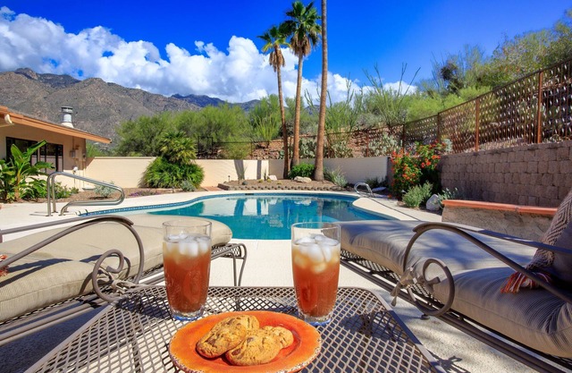 Art-Filled Catalina Foothills Retreat: Private Acre, HEATED Pool, Pet-Friendly