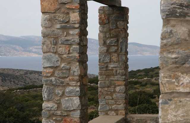 Artemis Villa, stone villa with terraces and sea view.