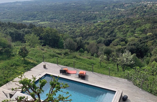 Authentic stone village house with swimming pool and breathtaking sea views