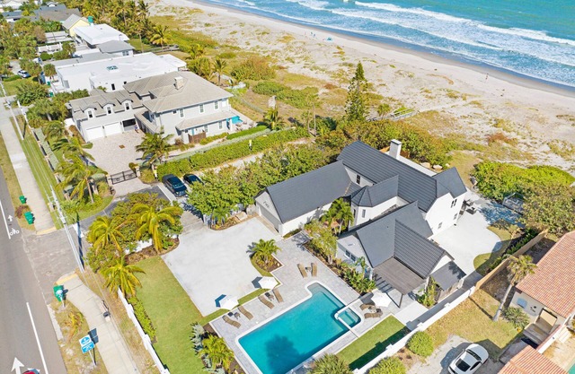 Beach Front Home with Gated entry Large sparkling pool and private beach access