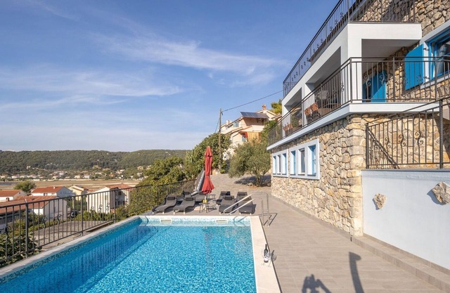 Beautiful stone Villa Lapida for 10+2 persons, with pool and a sea view