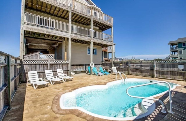 Blue Sky | 391 ft from the beach | Private Pool, Hot Tub | Nags Head