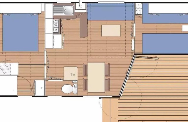 Campsite Seasonova Etang de la Vallée * - MOBILEHOME 2 ROOMS 4 persons