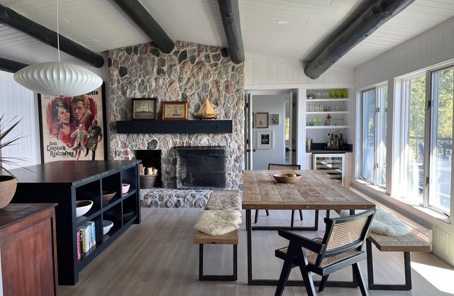 Chic log home, styled with flair, updated with modern amenities.
