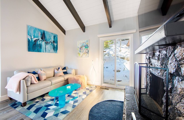 Colorful home with washer/dryer, AC & wood-burning fireplace in a lovely setting