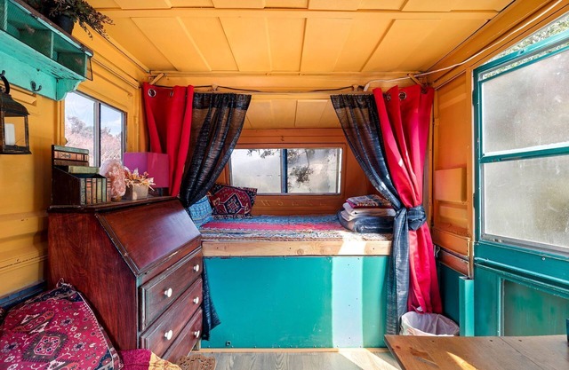 Colourful Vintage Camper for California Glamping Stays in Palmdale