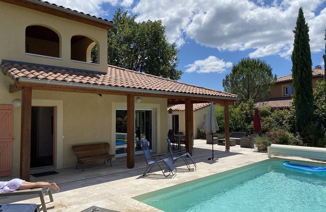 Comfortable air-conditioned villa with private heated pool in private residence.