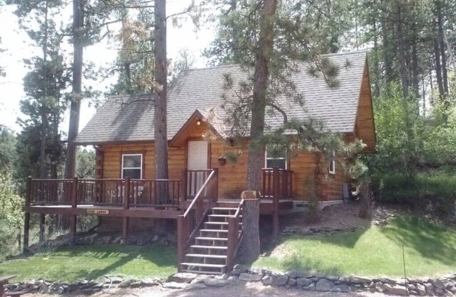 Custom Built Log Cabin Bordered by Black Hills National Forest