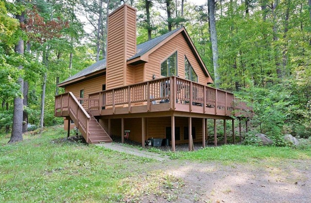 Deer Trail Log Home #13 on Lake Delta near Iron River, WI