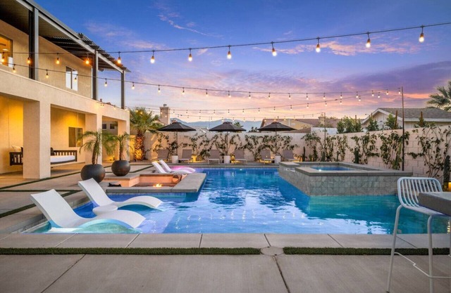 Desert Skyline | Luxury Pool + Sunken Firepit Area