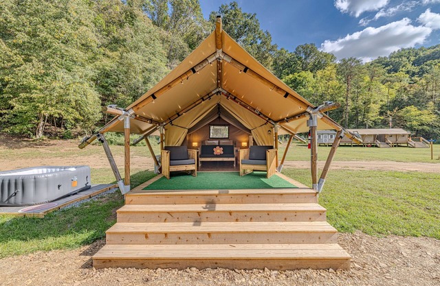 Elevated Glamping with HotTub Near PF, GBurg and Asheville