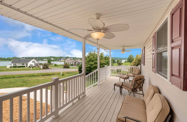Enjoy lake views in this cozy home w/dock, 2 firepits, indoor & outdoor fun!