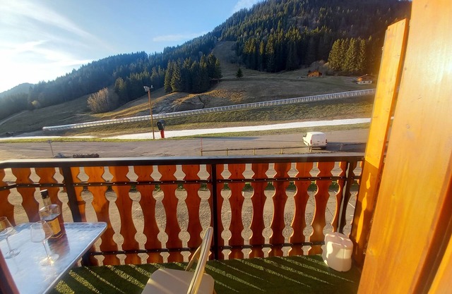 Flat w/ panoramic mountain view + near ski slopes