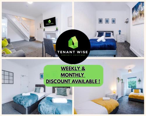 FREE parking, LARGE House for Contractors & Families, Sleeps 10, 25 mins to ALTON TOWERS