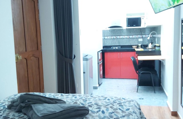 Fully equipped studio with kitchen; ideal for long stays.