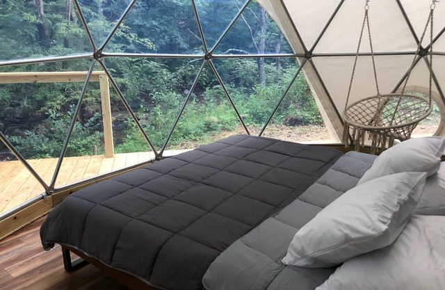 Glamping Geodesic Dome Tent - Trout Stream, Fire Pit & Privacy